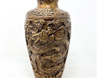 Bronze Vase With Dragons On Front And Back