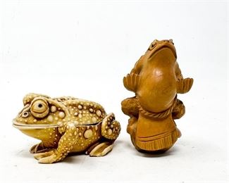 Two Japanese Frog Toad Items