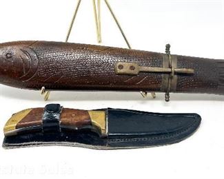 Two Knives: India Fish Knife And Pakistan Curved Blade Knife