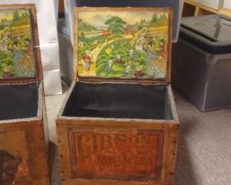 old Japanese tea boxes