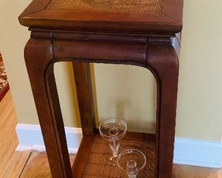 small display table and notice the  Waterford crystal