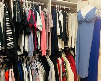 nice smaller sized lady’s clothing--can you see the Vera Wang  evening dress?