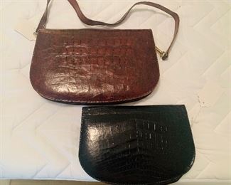 Two crocodile handbags 