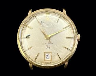 Fine 14K Yellow Gold Lucien Piccard Seashark Automatic Wristwatch 