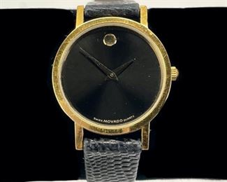 Vintage Movado Museum Gold Tone Quartz Wristwatch Ref. 87-24-832