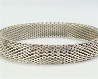 40 Grams Fine Godfrey Carter Sterling Silver Mesh Bangle Bracelet
