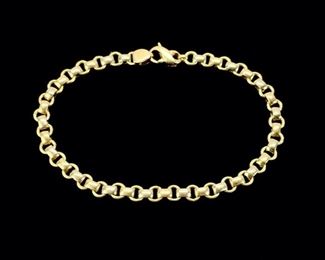 8.8 Grams Fine Italian 14K Yellow Gold 7" Link Bracelet 