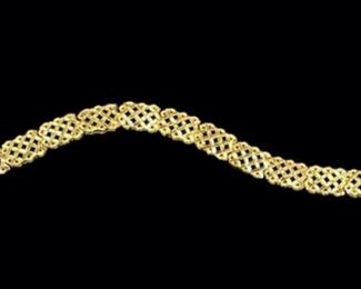 6.3 Grams Fine 14K Yellow Gold Reticulated 7" Bracelet