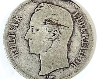 5 Bolivares Silver Coin