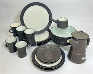 DANSK DESIGNS Jens Quistgaard for Dansk, 18 Pieces of Flamestone Dinnerware