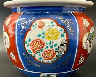 Vintage Hand Painted Old Gorgeous Imari Japanese Porcelain Jardiniere 