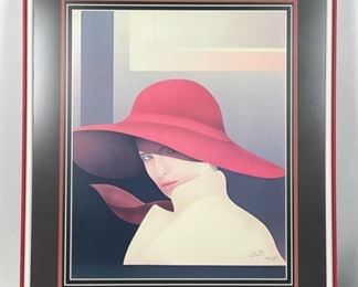 Carlos Rios Pen Signed 1983 Print of Artwork - Framed and Matted 