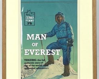 Vintage Rao Original Man of Everest Mixed Media Artwork On Paper. Signed 