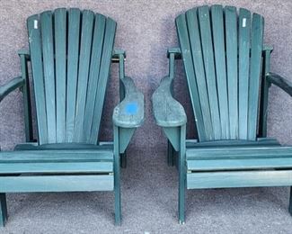 Pair Vintage Adirondack Lounge Chairs