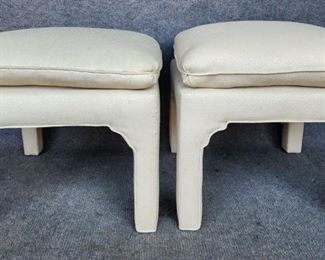 Pair Modern Upholstered Ottoman Stools High Quality 
