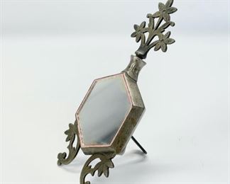 Vintage Middle Eastern Floral Patterned Perfume/ Kohl 6" Mirror Stand