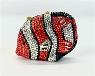 Adorable Vintage Rhinestone Clownfish Coin Purse Pouch