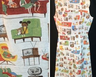 Vintage Novelty Print Dress 