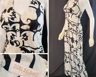 Vintage Black and White Print Hawaiian Tori Richards 