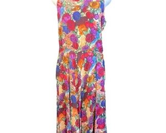 Vintage Colorful Print Dress 