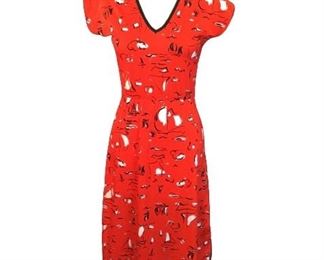 Vintage Candy Store Label Cotton Print Dress 