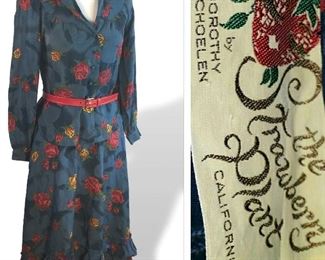 Vintage Strawberry Plant Dress 