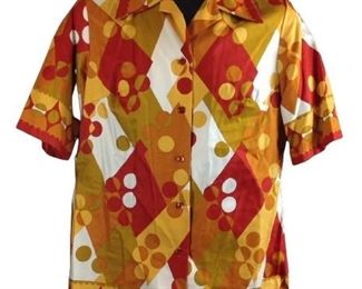 Vintage Abstract Print Top 