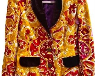 Vintage Printed Velvet Jacket 