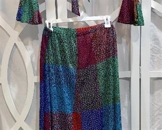 Vtg 2 pc Maxi SKIRT set 