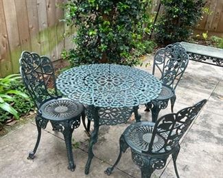 outdoor furniture: iron patio set
