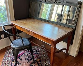 runner, large desk w drawer, large horizontal mirror