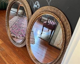 pair of oval mirrors