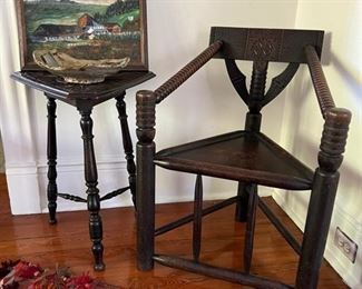 african triangular chair and table 