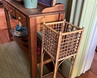 tortoise bamboo hatched plant stand