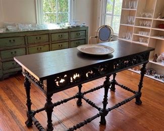 carved console table