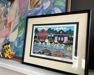 signed secondline print from bruce brice, designer of the first-ever jazz fest poster in 1970