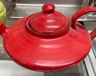 Chinese Red Aladdin Style Pottery Teapot