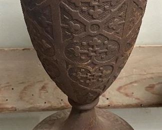 Old Cast Iron Vase or Chalet