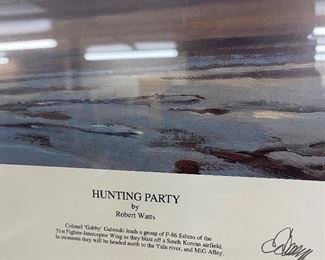 Signed, Numbered and Autographed "Hunting Party" Aircraft Print by Robert Waits