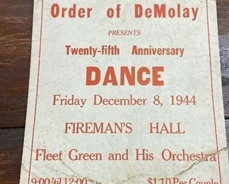1944 Fleet Green Dance Poster (Charlotte, N.C.)