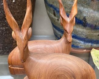 Carved Antelope Figures