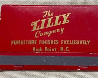 Lilly Company Matchbook High Point, N.C.