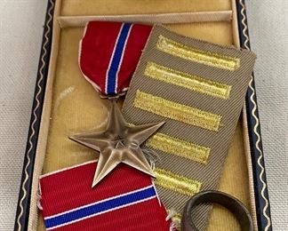 Unnamed WW2 Bronze Star and Souvenir Ring