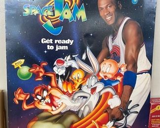 Large Space Jam Movie Poster Featuring Michael Jordan and Bugs Bunny