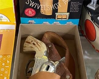 Mattel Bullet Belt Swivelshot  Trick Holster and Gun (Fanner 50) with Modern Box