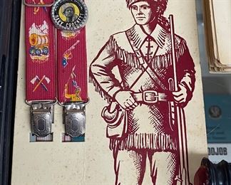 Davy Crockett Suspenders on Card