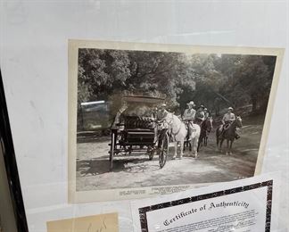 Signed Hopalong Cassidy Cut Paper with Photo and Authenticity