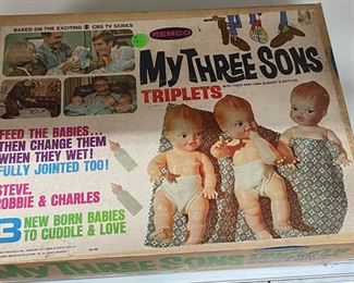 Remco My Three Sons Triplets Babies with Box