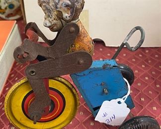 1933 Tin Litho Monkey on Tricycle (Working)