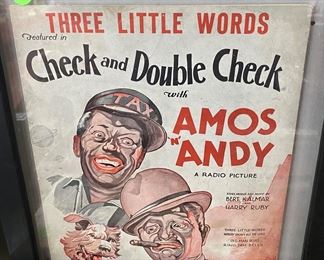 Framed Amos 'N' Andy Music Booklet